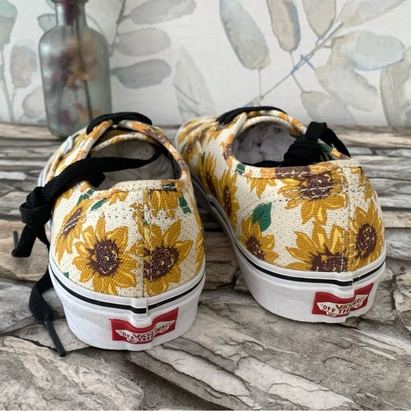 #02 VANS Off The Wall Authentic Sunflower White Classic Sneaker Skater Shoe Lace - Picture 4 of 8